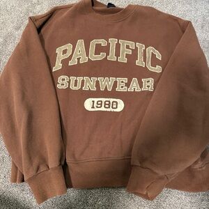 Pacific Sunwear Brown Crewneck Sweater